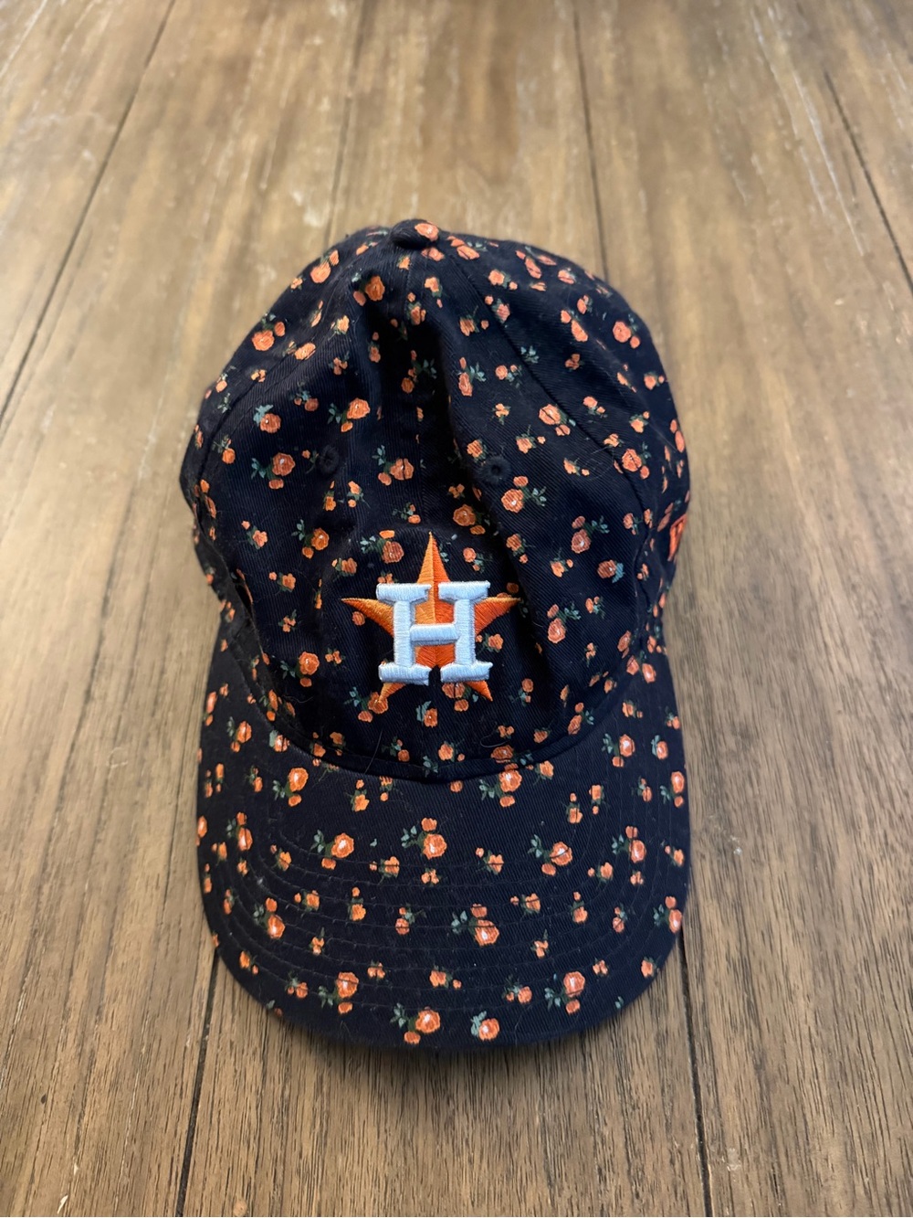 Women’s Houston Astros Floral Baseball Cap - Navy with Orange Roses